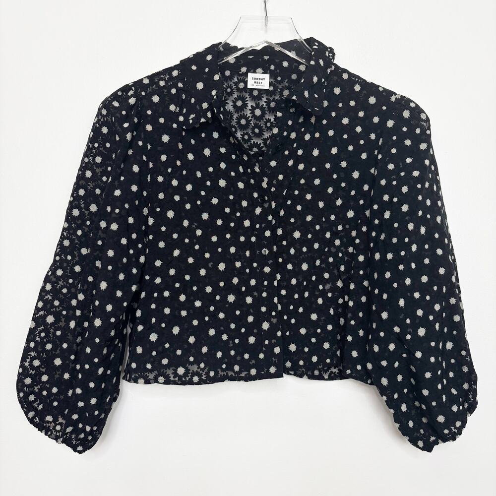 Aritzia Sunday Best Sheer Floral Button Up Bonita Blouse XS